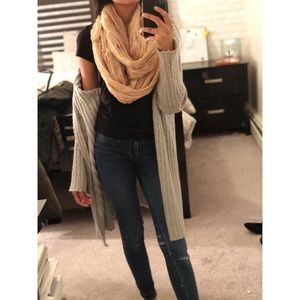 Pink scarf with lace accent